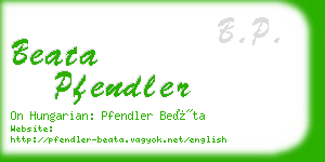 beata pfendler business card